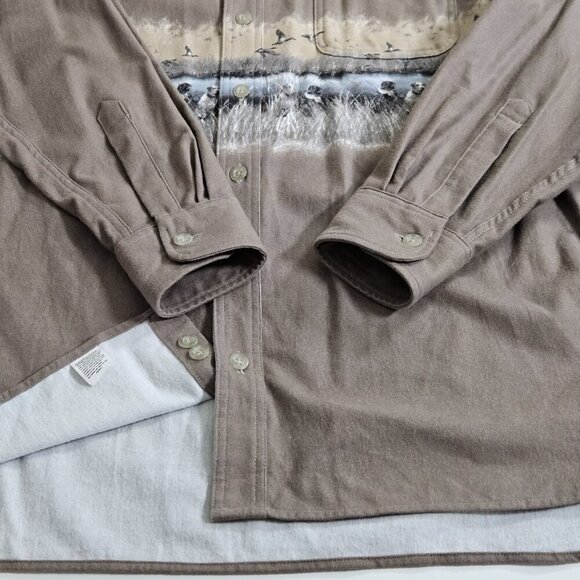 Cabela's Shirt Men XLT Beige LS Buttons Pocket Outdoor Hunting Deer Skin Flannel - Picture 11 of 16